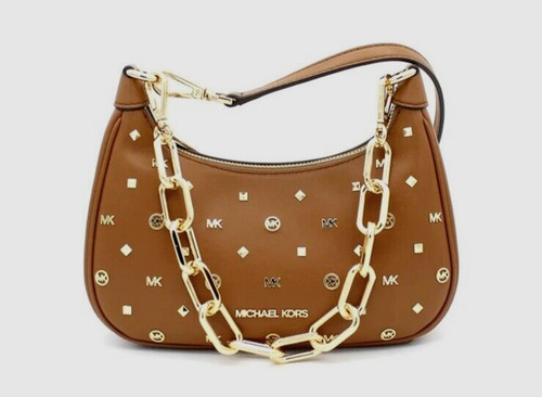 Nuova borsa a tracolla Michael Kors Cora borsa a cerniera media bagaglio con borchie