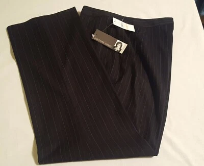 Calça social Josephine Chaus listra preta tamanho 10 nova com etiquetas - Imagem 1 de 4