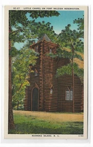 VTG Postcard Little Chapel Fort Raleigh Reservation - Roanoke Island, NC - Picture 1 of 2