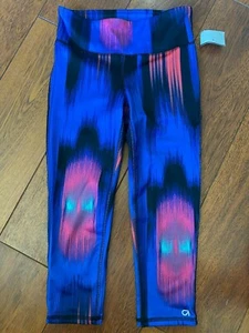 NEW girls GAP FIT ATHLETIC GYM PANTS dance capri cropped HIGH WAIST 7/8 medium - Picture 1 of 2