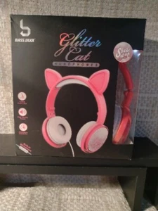 Auriculares auxiliares Bass Jaxx azul claro y blanco brillante gato con micrófono - Imagen 1 de 4