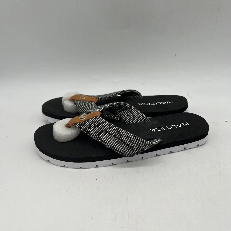 Sandalias chanclas Nautica Aeres para mujer negras blancas micro puntos talla 6 Foto 1 de 4