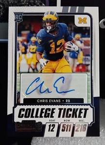 2021 Panini Contenders RC #135 Chris Evans Autograph College Ticket Football - Picture 1 of 2