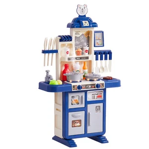 VEVOR Kinderküche Kinder Spielküche Spielzeugküche 48-teiliges Zubehör Blau - Bild 1 von 12