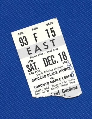 Dec. 18, 1982 Ticket Stub TONY TANTI 1st NHL Goal LARMER 3G SAVARD 4A FRYCER 3G - Image 1 of 3