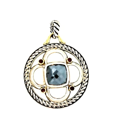 Pingente renascentista de hematita e granada prata esterlina/ouro 18 quilates David Yurman  - Imagem 1 de 4