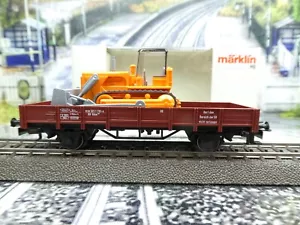 Märklin 4423 - H0 - DB - Niederbordwagen m. Wiking Bulldozer - OVP - #D41030 - Bild 1 von 9