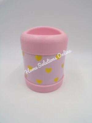 Pottery Barn Mackenzie Pink Gold Foil Hearts Hot & Cold Container Thermos #9068 - Image 1 of 4