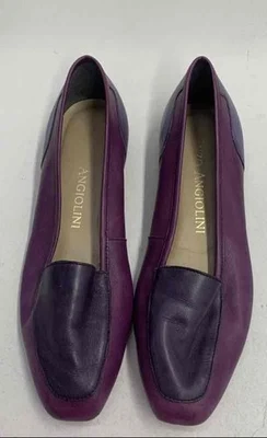 Vintage 80s Enzo Angiolini Purple Two-Tone Leather Loafers Flats Size 8.5M - Image 1 of 4
