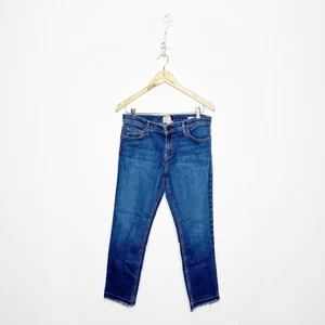 CURRENT/ELLIOTT THE CROPPED STRAIGHT Leg Jean Medium blue wash strech womens 28 - Picture 1 of 7