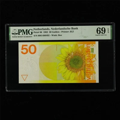 1982 Netherlands Nederlandsche Bank 50 Gulden Pick#96 PMG 69 EPQ Superb Gem UNC - Image 1 of 4