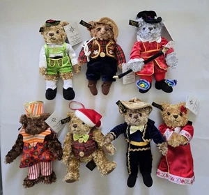 7 Asst. Christopher Radko Teddies Around The World Plush Ornaments, 2002 - Picture 1 of 18