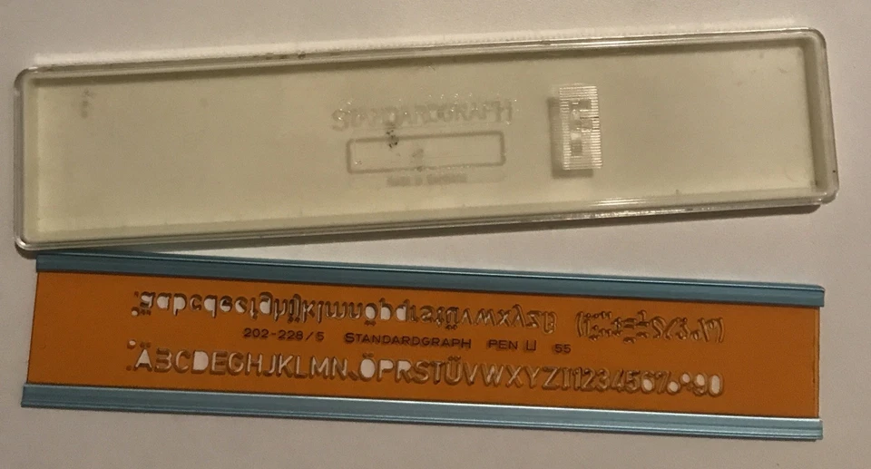 Standardgraph Buchstaben Zahlen Schrift Tusche Schablone  202 - 228 / 3 PEN U 55 - Bild 1 von 1
