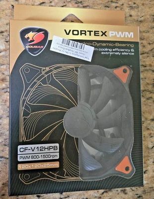 NEW Cougar Vortex PWM Cooling Fan 120MM Hydro-Dynamic-Bearing CF-V 12HP - JS20 - Image 1 of 3