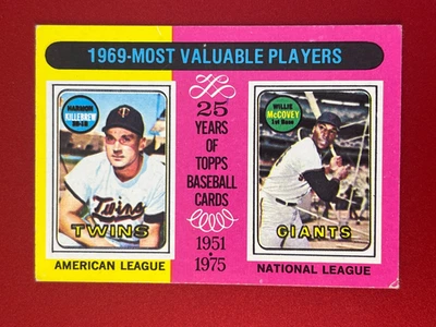1975 Topps Mini - Most Valuable Players Harmon Killebrew, Willie McCovey #207 - Image 1 of 4