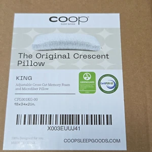Almohada Coop Sleep Goods The Original Crescent Pillow King almohada de espuma viscoelástica 18x34 - Imagen 1 de 3