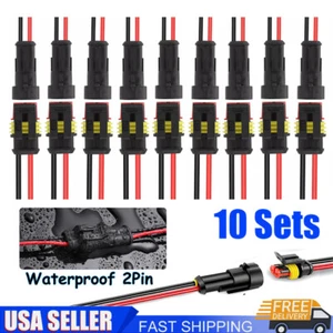 20X Kit de enchufe de cable eléctrico impermeable para automóvil macho hembra de 2 pines - Imagen 1 de 11