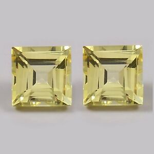 Natural Ceylon Yellow Sapphire 12x12 MM Square Cut Loose Gemstone Matching Pair