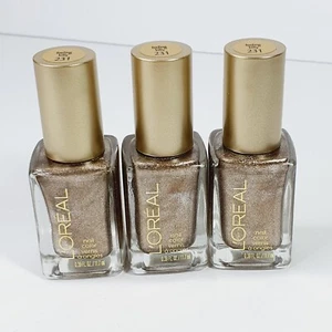 L'OREAL Paris Brown Gold Nail Color Polish Shade #231 Feeling Kilty Lot of 3 New - Picture 1 of 8