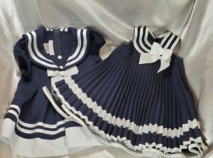 Bonnie Baby Dresses Girl 6/9 Mos & 12 Mos Nautical High Quality Set of 2