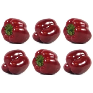 Lotto 6 Pezzi Campanelle Artificiali Pepe Rosso Decorativo Verdure Peperoni Finti Prop - Foto 1 di 3