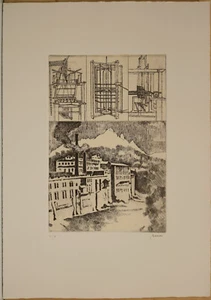 RENZO BIASION Signed Numbered Frame Etching - NO Faccincani Schifano - Picture 1 of 3