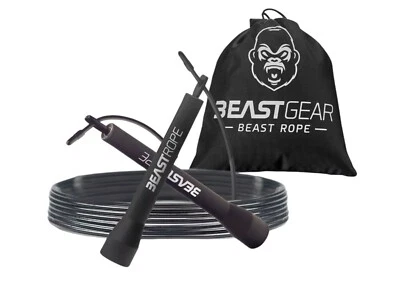 BeastGear Springseil Fitness Sprungseil Hüpfseil Seilspringen m. Tasche NEU+OVP - Bild 1 von 4