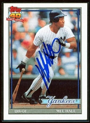 Mel Hall Auto Signed 1991 Topps New York Yankees Card #738 - Image 1 of 2