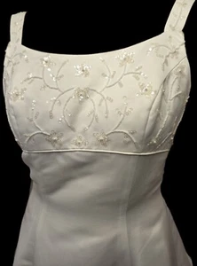 Oleg Cassini David Bridal Wedding Dress Style 2165BX size 14 White Buttons - Picture 1 of 24