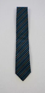 Bill Blass Mens Black Blue Green Geometric Print Classic Neck Tie O/S NWOT - Picture 1 of 2