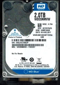 WD20NMVW-11EDZS7 S/N: WXC1A DCM: HHMTJHKB WESTERN DIGITAL 2TB THAILAND AUG 2017 - Picture 1 of 2