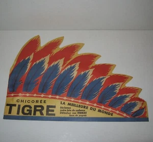 CHAPEAU PAPIER,CHICOREE TIGRE,TBE,VINTAGE 50s,60s TOUR DE FRANCE,CYCLISME,INDIEN - Afbeelding 1 van 2