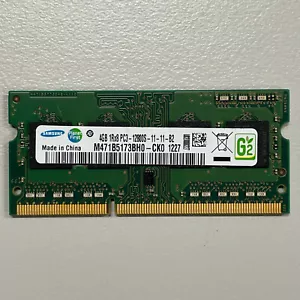 Samsung 4GB DDR3 RAM PC3-12800 1600MHz 1.5V Unbuffered SODIMM M471B5173BH0-CK0 - Picture 1 of 7
