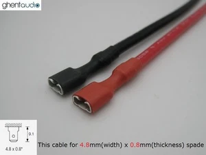 2pcs 0.3m/1ft 4.8mm Female Quick Disconnect 16AWG Power Supply Cable/wire lead - Picture 1 of 4
