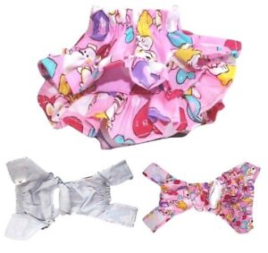 Dog Puppy Pet Diaper Skirt Pants Female COTTON Ruche for SMALL Breeds Pink Bear