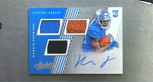 Absolute Rookie Premiere Material 2018 automático #170 Kerryon Johnson Lions #d/399 - Imagen 1 de 2
