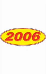2006 Model Year Vinyl Car Window Stickers (Red/Yellow) (12 of 1 Year Per Pack) - Picture 1 of 1