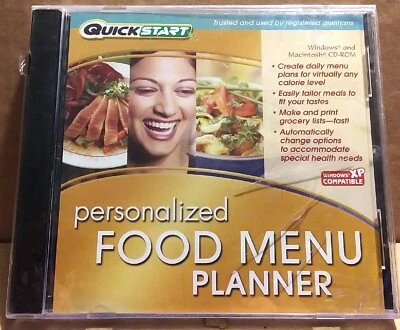RARE NEW - PERSONALIZED FOOD MENU PLANNER CD QUICKSMART 2005 SELECTSOFT PC/MAC - Image 1 of 2