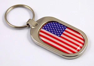 Llavero con bandera de EE. UU. metal cromado llavero llavero estados de EE. UU. - Imagen 1 de 2