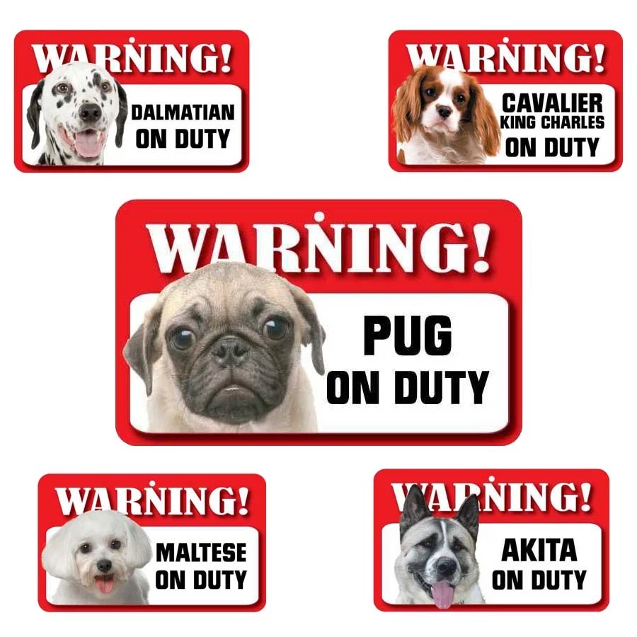 Pet Dog Warning Signs - Over 50 Types - Laminated Card Indoor Use - 20cm x 12cm - Image 1 of 1