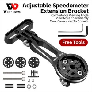 WEST BIKING Adjustable Bike Bicycle Stem Computer Extention Bracket Holder Mount - Picture 1 of 18