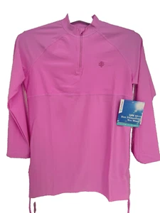 NWT Coolibar Girls Lawai Ruche Rash Guard Swim Top L 10/12 UPF 50+ Shirt - Picture 1 of 10