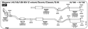 MARMITTA CENTRALE PER RENAULT Megane 1,4i/1,6i/1,8i 16V 2 volumi/Scenic/Classic/ - Imagen 1 de 1