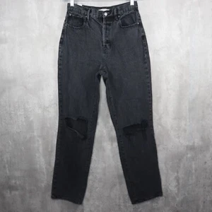 Pacsun Jeans Womens Size 27 Black Dad Jean Button Fly Distressed 29.5" Inseam - Picture 1 of 7