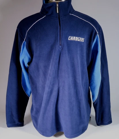 NFL San Diego Chargers Reebok 1/2 Zip Pullover Winter Fleece Sweater Men's Large Cover