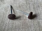 Prong/Clinch Chocolate Brown Crushed Chenille Fabric Covered Upholstery Buttons