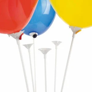 Plastic White Balloon Sticks With Cups 288PC - Picture 1 of 2