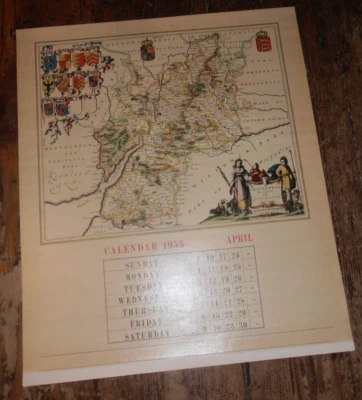 Gloucestershire :reproduction antique map Johan Blaeu, 1645-72: Glocestria 11x9" - Image 1 of 4