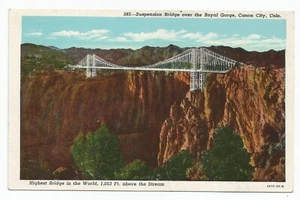 Royal Gorge Bridge Canon City, Colorado Postcard Highest Bridge In The World - Picture 1 of 2