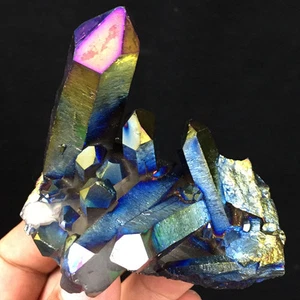 135g Regenbogen Titan plattiert Kristall Cluster, Farbwechsel Kristall IC0426 - Bild 1 von 10